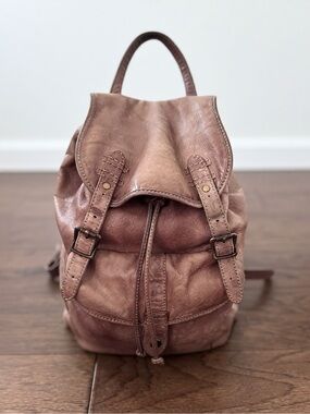 Frye Campus Leather Backpack Walnut Brown
